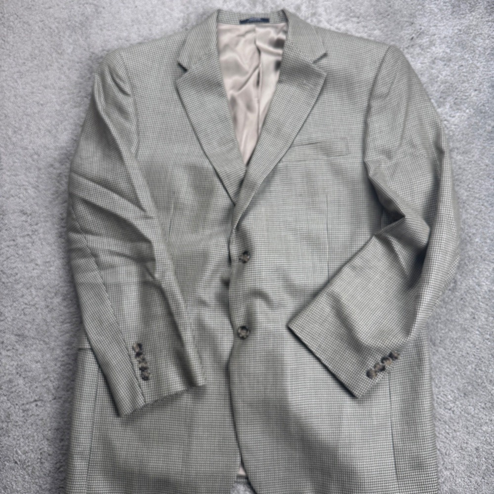 Hart Schaffner Marx Men's 44R 2 Button Blazer Houndstooth Made In USA Dillards
